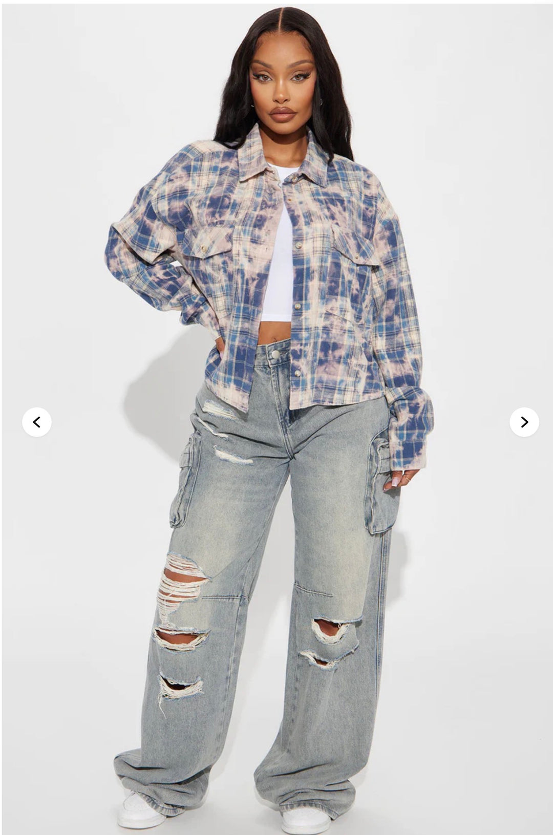 Street Queen Washed Plaid Shirt