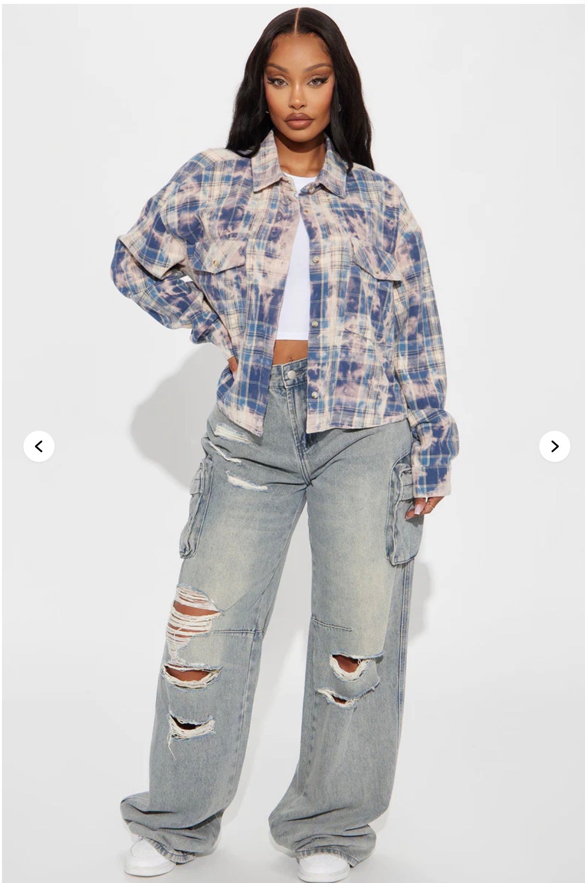 Street Queen Washed Plaid Shirt