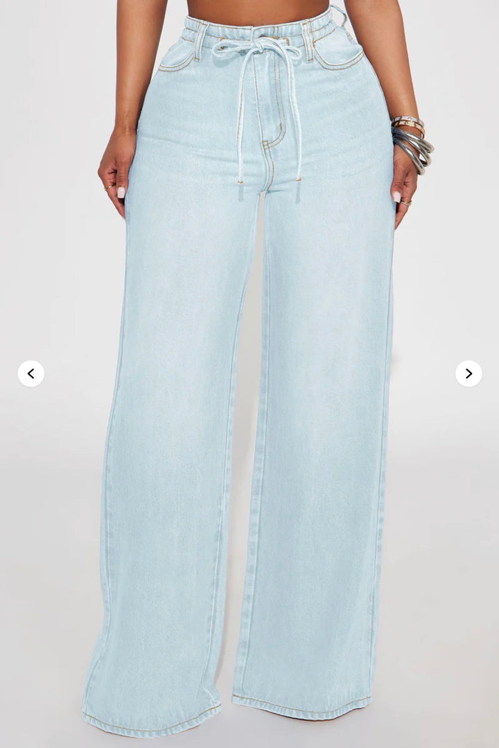 Beachfront Drapey Wide Leg Jeans