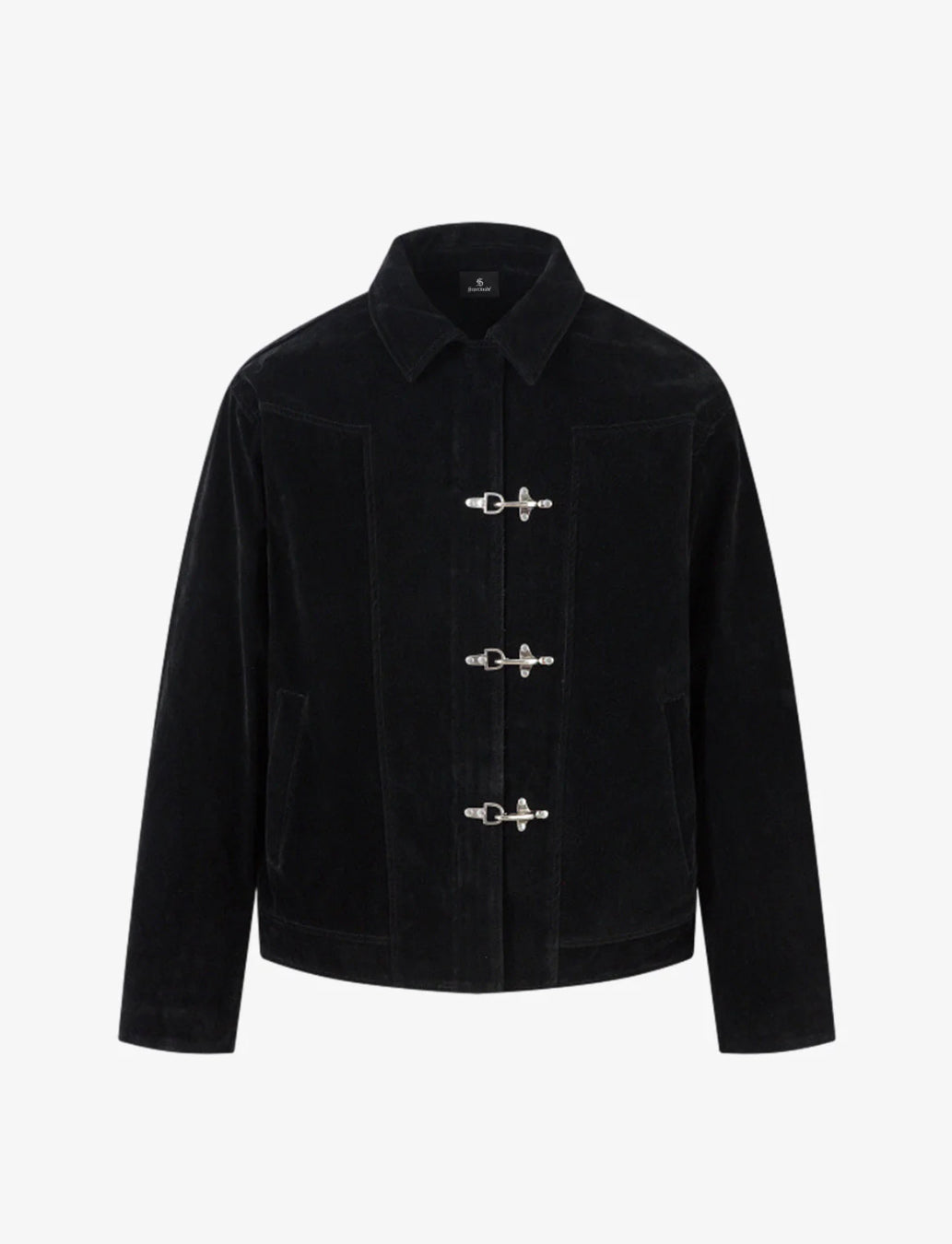 Retro Unique Metal Button Suede Lapel Bomber Jacket