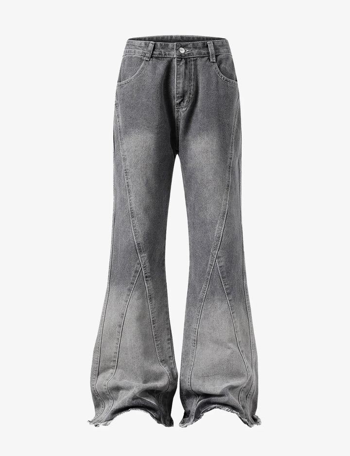 Washed Gradient Flared Jeans