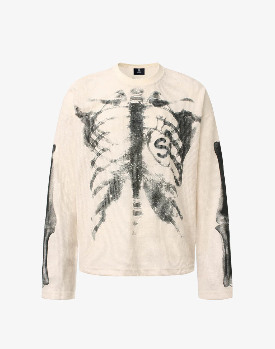 Skeleton Graphic Waffle Sweatshirt